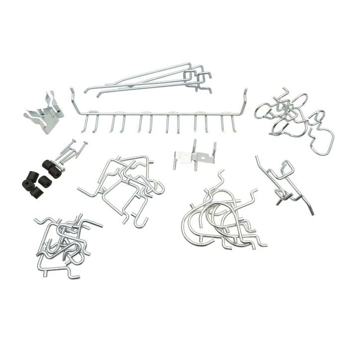 Zenith Zinc Plated Assorted Pegboard Hooks Kit - 47 Pack