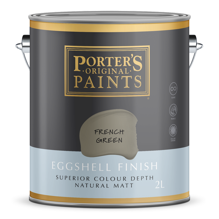 Porter's 2L French Green Eggshell Finish Broadwall Washable Paint