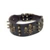 CottonMore Real Leather Pet Dog Collar Retro Style Skull Charm Studded Collar - XL
