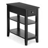 Costway 3-Tier Side End Table Slim Narrow Nightstand Black