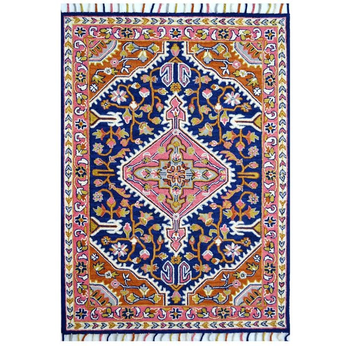 Handmade Lyon Wool Rug-6300-Navy-190x280cm