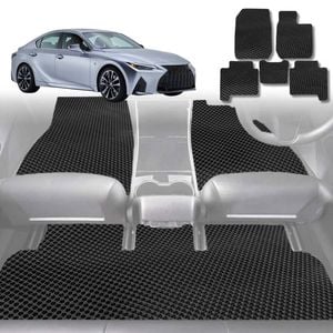 6D Diamond Car Floor Mats for Lexus IS 2013-2021-Full Set-Black-Outback GT