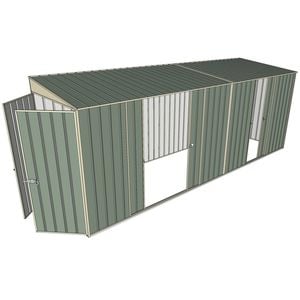 Build-a-Shed 1.5 x 5.2 x 2m Double and Single Sliding Side Door Skillion Shed - Green
