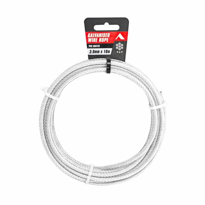 Pinnacle 3mm x 10m Galvanised PVC Coated Wire Rope
