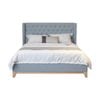 Skandinav Queen Bed Frame Buttoned Head Light Grey