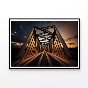 Evening Light, Metal Bridge  Print 100% Australian Made 90x60cm  (Poster)