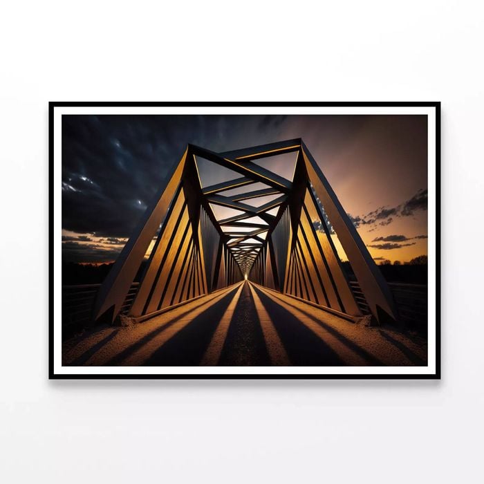 Evening Light, Metal Bridge  Print 100% Australian Made 90x60cm  (Poster)