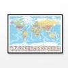 Country Flags & World Map   Print 100% Australian Made 120 x 90cm   (Poster)