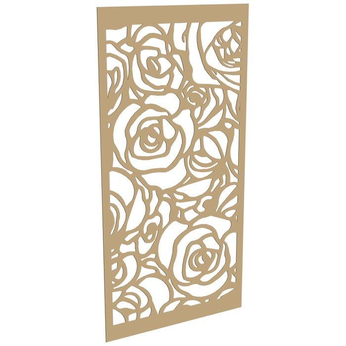 ProtectorAl 300-1200 x 1201-2400mm Gold Matt/Gloss White Roses Unframed Composite Deco Panel