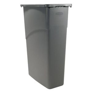 Rubbermaid Waste Bin Slim Jim 87l Grey Ventilated Rubbish Can Office Kitchen Storage