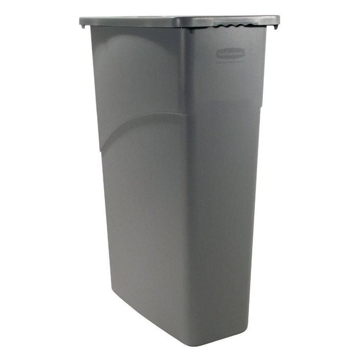 Rubbermaid Waste Bin Slim Jim 87l Grey Ventilated Rubbish Can Office Kitchen Storage