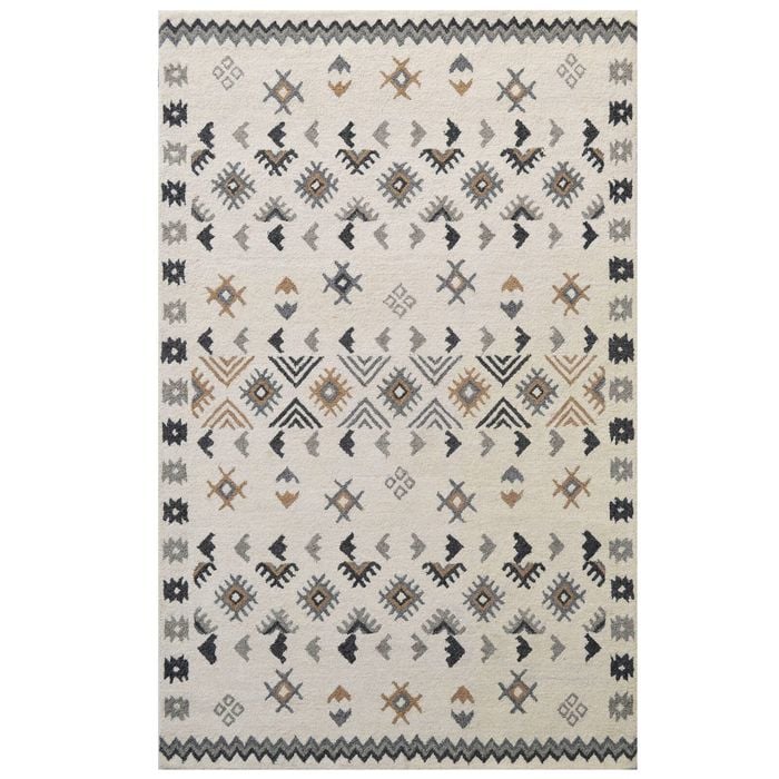 Designer Handmade Wool Rug-Coral 6728-Natural-110x160cm
