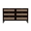 Casa Decor Tulum Rattan 6 Drawer Tallboy Black