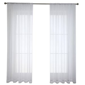 Windoware 120 x 213cm White Coco Rod Pocket Curtain - 1 Pack 
