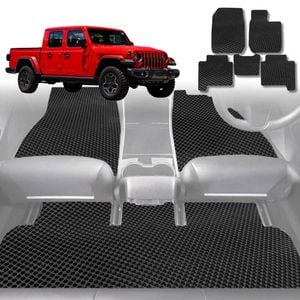 6D Diamond Car Floor Mats for Jeep Gladiator 2020-Current-Full Set-Black-Outback GT