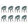 Familand Dining Chairs Set of 8 Padded Seat Kitchen Living Room Chair Velvet in White