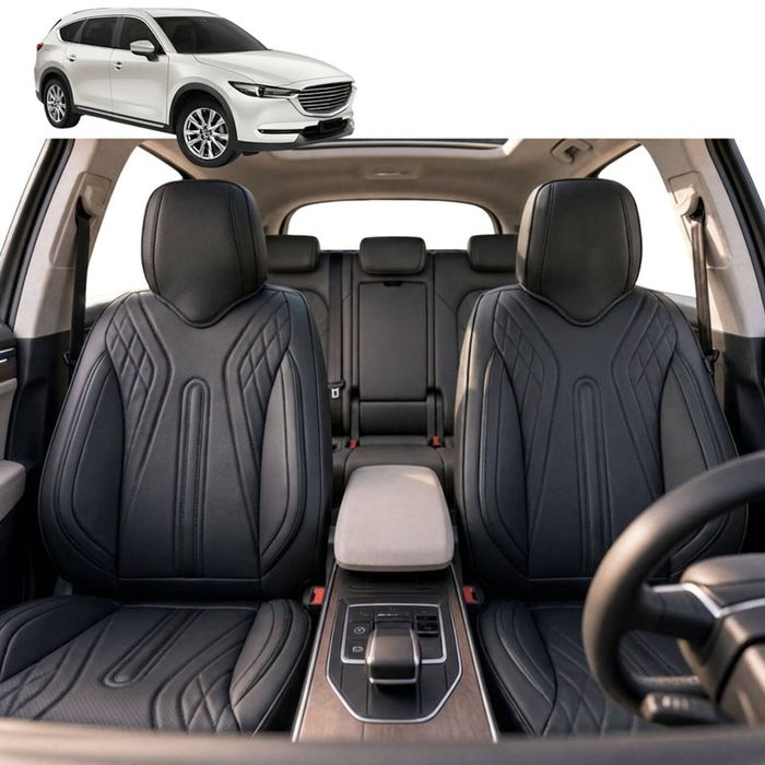 Australian Goose Front Seat Covers for Mazda CX-8 2018 - Current (KG) - PU Leather, Black (2pc)