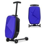 Advwin 2-in-1 Kids Foldable Scooter Suitcase Ride On Luggage with Wheels Kids Deep Blue