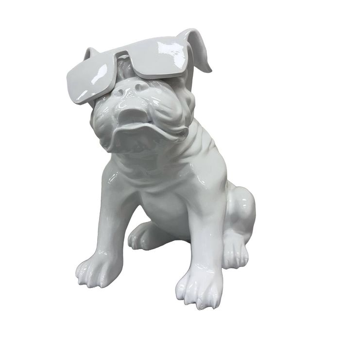 Urban Attitude Bulldog Statue - Gloss White