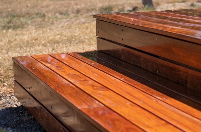 Wooden decking outside