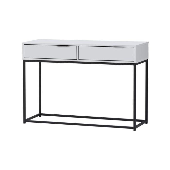 Cody Console Hallway Entryway Table 2 Drawers 110cm (white)