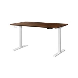 Oikiture Electric Standing Desk Dual Motor 150cm Walnut Tabletop