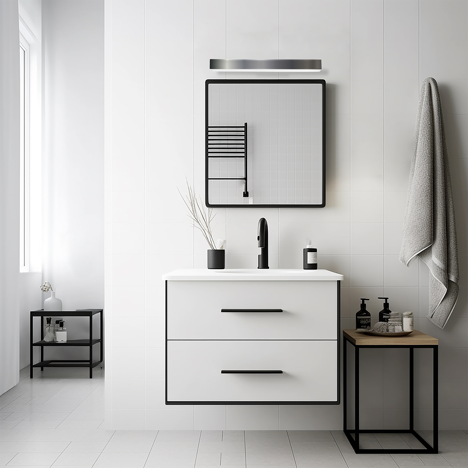 Brilliant 60cm Contemporary Chrome Izzie LED Vanity Light Bunnings Australia