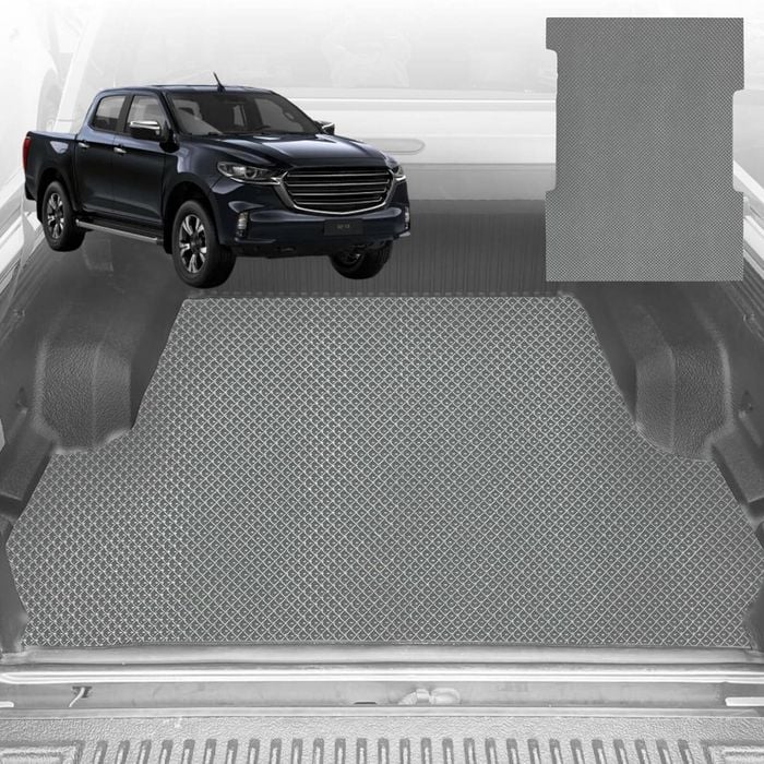 6D Diamond Ute Tub Mat for Mazda BT-50 Dual Cab (UP UR) 2011-2020 (with Factory Plastic tub Liner) - Grey