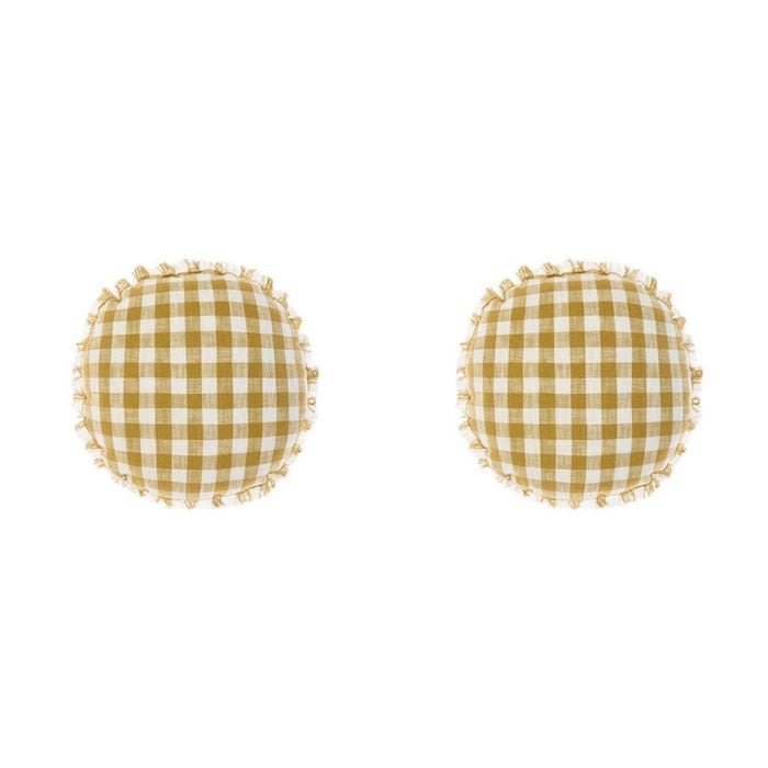 2PK Linen House Cotton Tavola Gold 45cm Round Cushion - Yellow