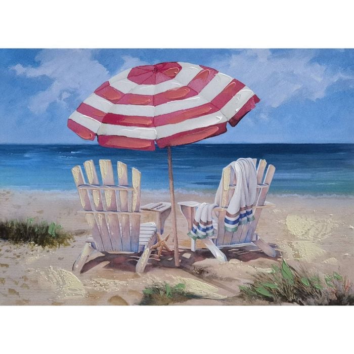 P&P Beach Views Hand Painting Picture - Elegant Modern Wall Art for Living Room, Bedroom & Office Décor 70x50cm