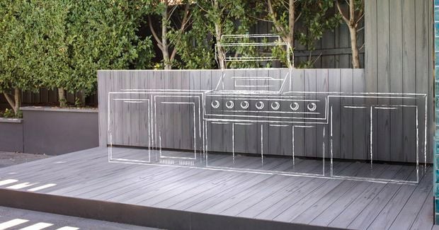 Sketched image of a Alfressco BBQ kitchen
