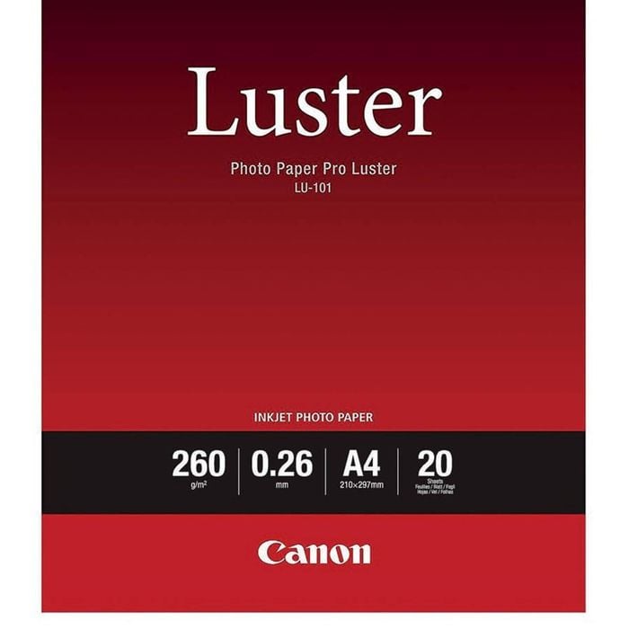 Canon LU101A4 20 Sheet A4 260gsm Lustre Photo Paper