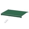 Instahut Retractable Folding Arm Awning Motorised Sunshade 5mx3m Dark Green