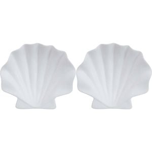 2PK LVD Shell Plate Ceramic Home/Lounge Decor 17cm White