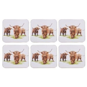 Ashdene Highland Herd Set Of 6 Coasters