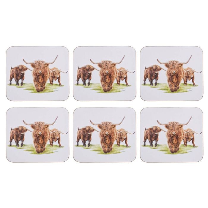 Ashdene Highland Herd Set Of 6 Coasters