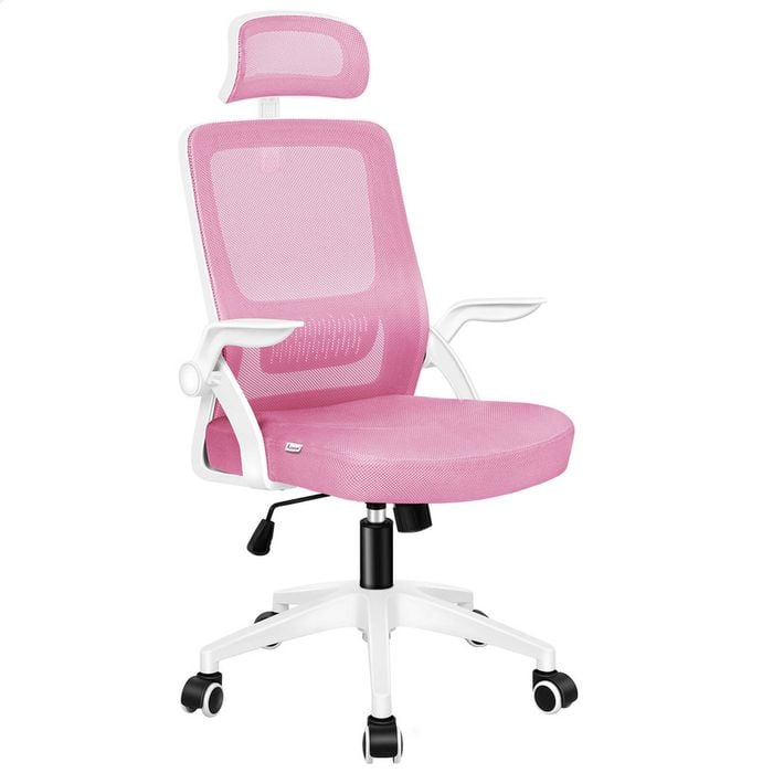ALFORDSON Mesh Office Chair Pink White