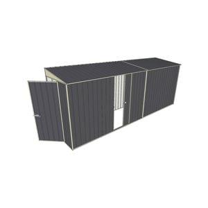 Build-A-Shed 1.2 x 5.2 x 2.0m Tunnel Shed Tunnel Hinged Door with 1 Sliding Side Door - Grey