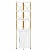 Costway Corner Shelf Bookshelf 180cm Tall Storage Cabinet Gold