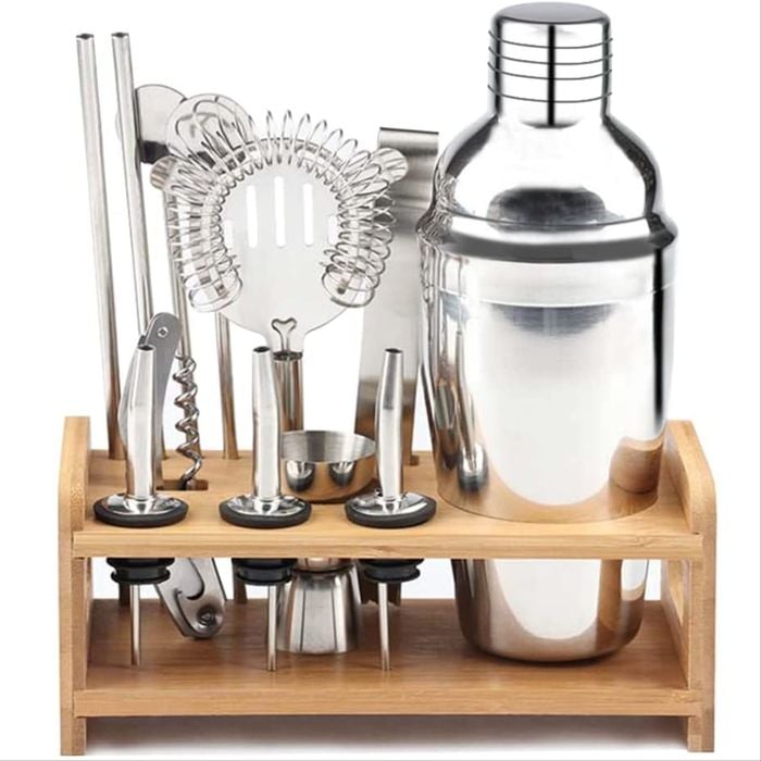 Vikus Steel Shaker Cocktail Bar Set Kit With 13 Pieces Bar Utensils