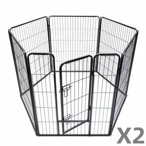 Yes4pets 12 Panels 100 Cm Heavy Duty Pet Dog Cat Puppy Rabbit Exercise Playpen Fence Extension