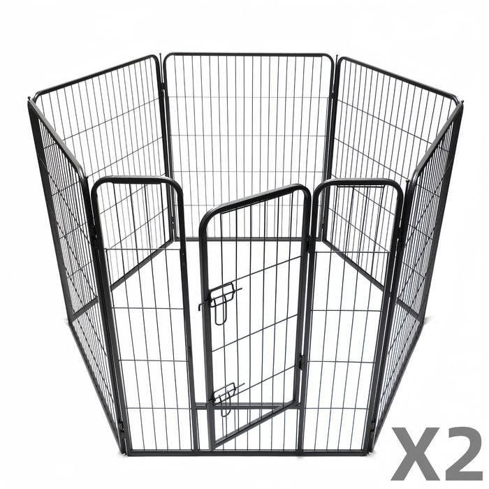 Yes4pets 12 Panels 100 Cm Heavy Duty Pet Dog Cat Puppy Rabbit Exercise Playpen Fence Extension