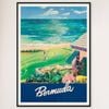 Galrie Bermuda Vintage Travel Poster Art Captivating Island Escape with Vibrant Colors, Black Frame, A4 21 x 30cm (8 x 12inch)