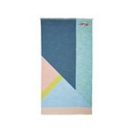 Oilily 100cm x 180cm Light Blue Stormy Waves Printed Cotton Beach Towel