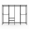 Heavy Duty Clothes Rack Hanging Clothes Bedroom Closet Wardrobe Black