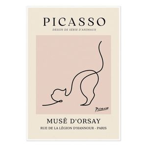 Galrie Picasso's Elegant Cat Art Print Premium Museé d'Orsay Collection for Home Decor, Poster Only, A3 30 x 42cm (12 x 16inch)