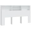vidaXL Headboard Cabinet Home Organiser Bedroom Wall Bookcase Shelf White 180 cm