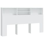 vidaXL Headboard Cabinet Home Organiser Bedroom Wall Bookcase Shelf White 180 cm