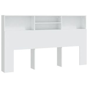 vidaXL Headboard Cabinet Home Organiser Bedroom Wall Bookcase Shelf White 180 cm