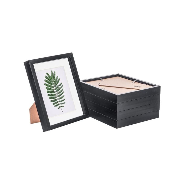 Nicola Spring 8" x 10" Black 3D Box Photo Frames - 5" x 7" Mount - Pack of 5